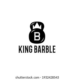 Barbel with crown Logo design