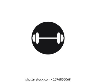 Barbel, Dumbbell Gym Icon Logo Template gym Badge, Fitness Logo Design