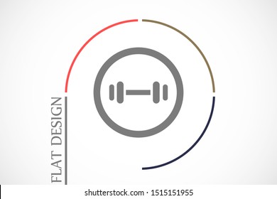 Barbel, Dumbbell Gym Icon Logo Template Illustration Design. Vector EPS 10. Barbell / Dumbell Gym Icon Vector.Barbell weight training equipment flat vector icon for exercise apps and websites