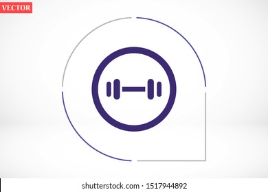 Barbel, Dumbbell Gym Icon Logo Template Illustration Design. Vector EPS 10. Barbell / Dumbell Gym Icon Vector.Barbell weight training equipment flat vector icon for exercise apps and websites