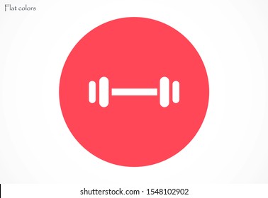 Barbel, Dumbbell Gym Icon Logo Template Illustration Design. Vector EPS 10. Barbell / Dumbell Gym Icon Vector.Barbell weight training equipment flat vector icon for exercise apps and websites
