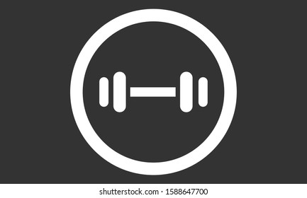 Barbel, Dumbbell Gym Icon Logo Template Illustration Design. Vector EPS 10. Barbell / Dumbell Gym Icon Vector.Barbell weight training equipment flat vector icon for exercise apps and websites