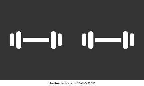 Barbel, Dumbbell Gym Icon Logo Template Illustration Design. Vector EPS 10. Barbell / Dumbell Gym Icon Vector.Barbell weight training equipment flat vector icon for exercise apps and websites