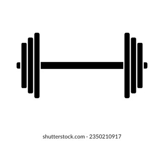 Barbel, Dumbbell Gym Icon Logo Template. Vector Illustration Design. 