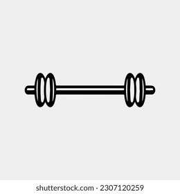 Barbel, Dumbbell Gym Icon on white background