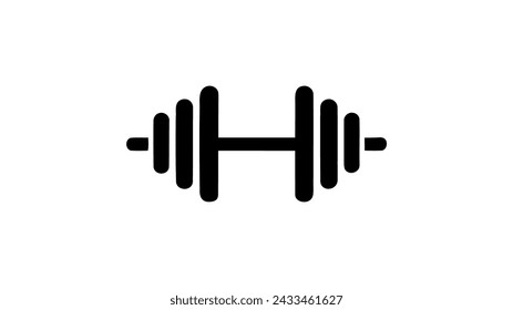 Barbel, Dumbbell Gym Icon on white background