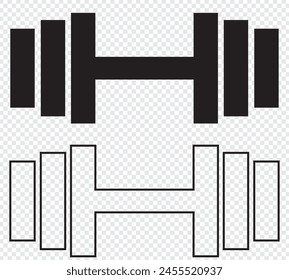 Barbel, Hantel Gym Icon auf weißem Hintergrund. Vektorillustration