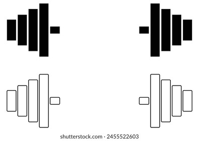 Barbel, Hantel Gym Icon auf weißem Hintergrund. Vektorillustration . eps 10
