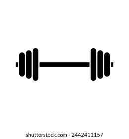 Barbel, Dumbbell Gym Icon simple flat vector illustration on white background..eps