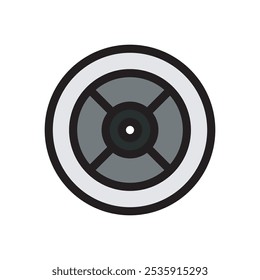 Barbel flat icon, gym theme pack vector illustration. 