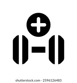 barbel glyph icon. Strong and solid vector icon for websites, mobile interfaces, presentations, and visual branding. High quality and easy to edit.