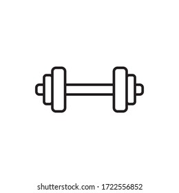 barbel icon outline design vector illustration. fitness icon isolated on white background