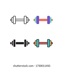 barbel icon vector with different style design. isolated on white background