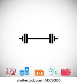 barbel icon vector, flat design best vector icon