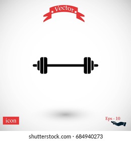 barbel icon vector, flat design best vector icon