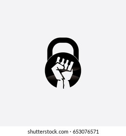 barbel logo, icon hand