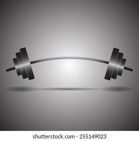 barbel with shadow , vector illustration