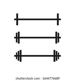 Barbell 3 weight flat vector design