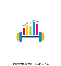 Barbell Analytic Logo Icon Design