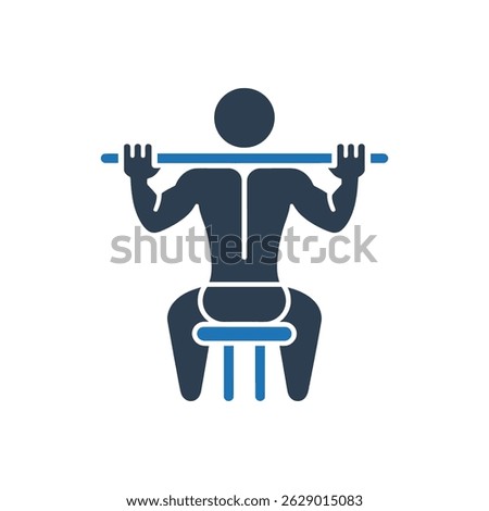 Barbell Back Squat Icon Isolated On White Background