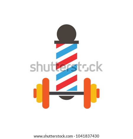 Barbell Barber Logo Icon Design