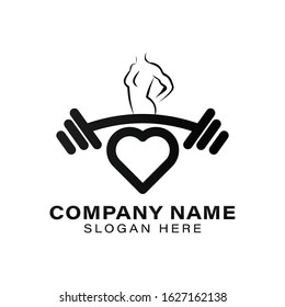 barbell and beauty woman slim body. fitness, gym logo Ideas. Inspiration logo design. Template Vector Illustration. Isolated On White Background