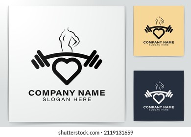 barbell and beauty woman slim body. fitness, gym logo Ideas. Inspiration logo design. Template Vector Illustration. Isolated On White Background
