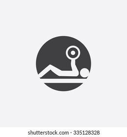 barbell bench press cut identity template icon design element