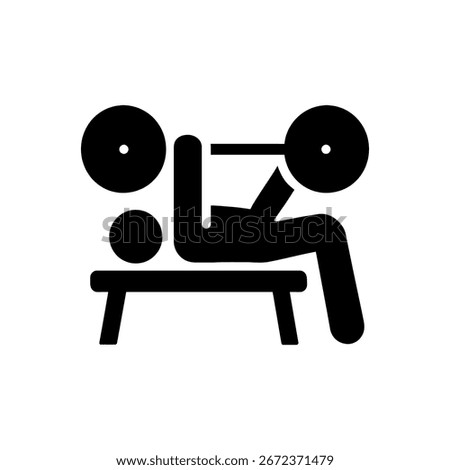 Barbell Bench Press Icon Isolated On White Background