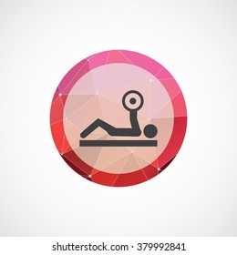 barbell bench press icon, on white background