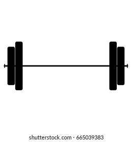 Barbell black icon .