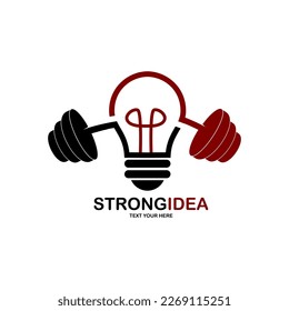 diseño vectorial de logotipo bombilla y bombilla. Adecuado para la educación, los negocios y el símbolo de pensamiento