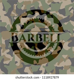 Barbell camouflaged emblem
