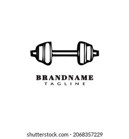 barbell cartoon logo icon design template black modern isolated vector cute