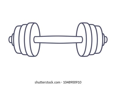 Barbell cartoon vector icon