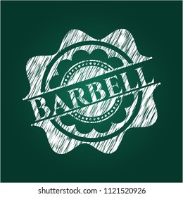 Barbell chalkboard emblem