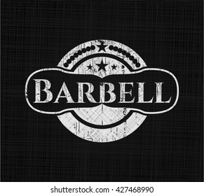 Barbell with chalkboard texture