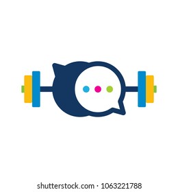 Barbell Chat Logo Icon Design