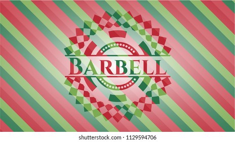 Barbell christmas badge background.