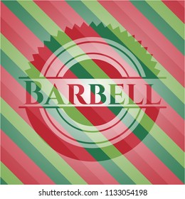 Barbell christmas emblem background.