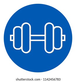 barbell in a circle web icon button
