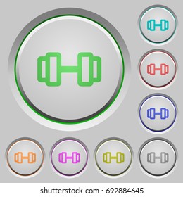 Barbell color icons on sunk push buttons