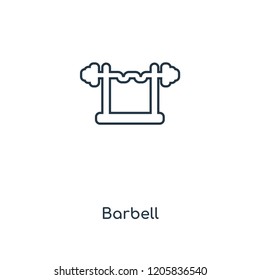 Barbell concept line icon. Linear Barbell concept outline symbol design. This simple element illustration can be used for web and mobile UI/UX.