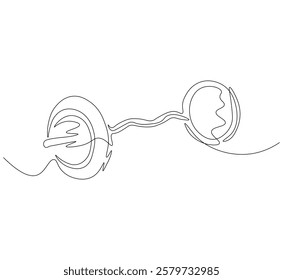 Barbell continuous line. Continuous one line drawing barbell for exercise. Gym, fitness concept. Single line drawing