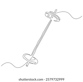 Barbell continuous line. Continuous one line drawing barbell for exercise. Gym, fitness concept. Single line drawing