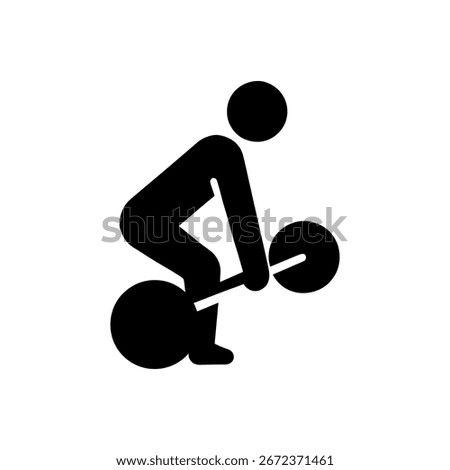 Barbell Deadlift Exercise Icon Isolated On White Background