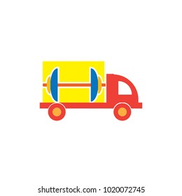 Barbell Delivery Logo Icon Design