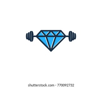 Barbell Diamond Icon Logo Design Element
