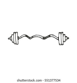 barbell drawing. vector illustration