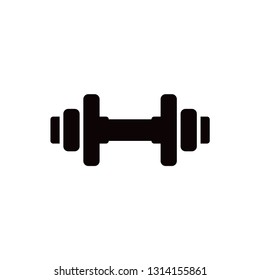 Barbell dumbbell flat designed icon black and white graphic design gym equipment